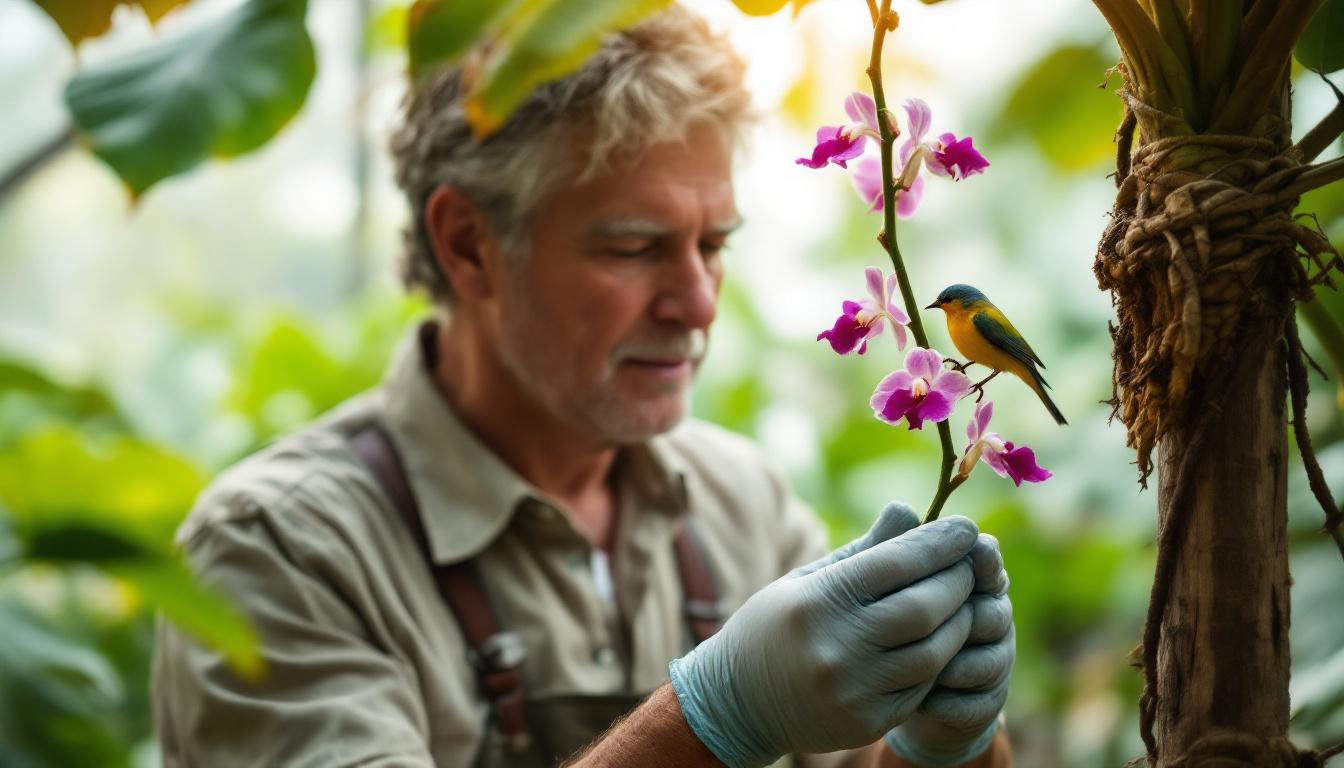 ontdek het geheim achter de hangende banaan die orchideeën nieuw leven geeft en leer hoe je deze bijzondere manier van verzorgen kunt toepassen voor prachtige, gezonde bloemen.