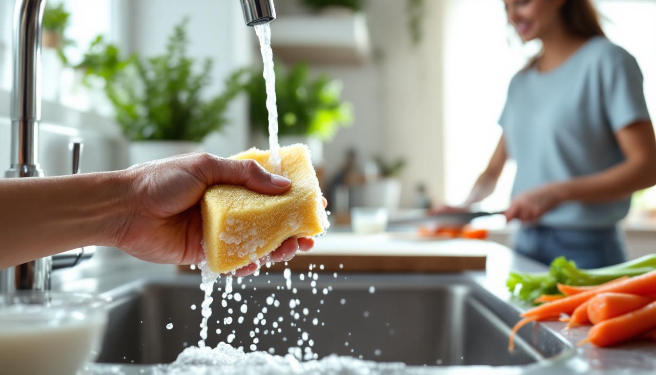 je keukenspons zit vol bacteriën? ontdek deze eenvoudige truc om het aantal bacteriën tot wel tien keer te verminderen voor een schonere en gezondere keuken.