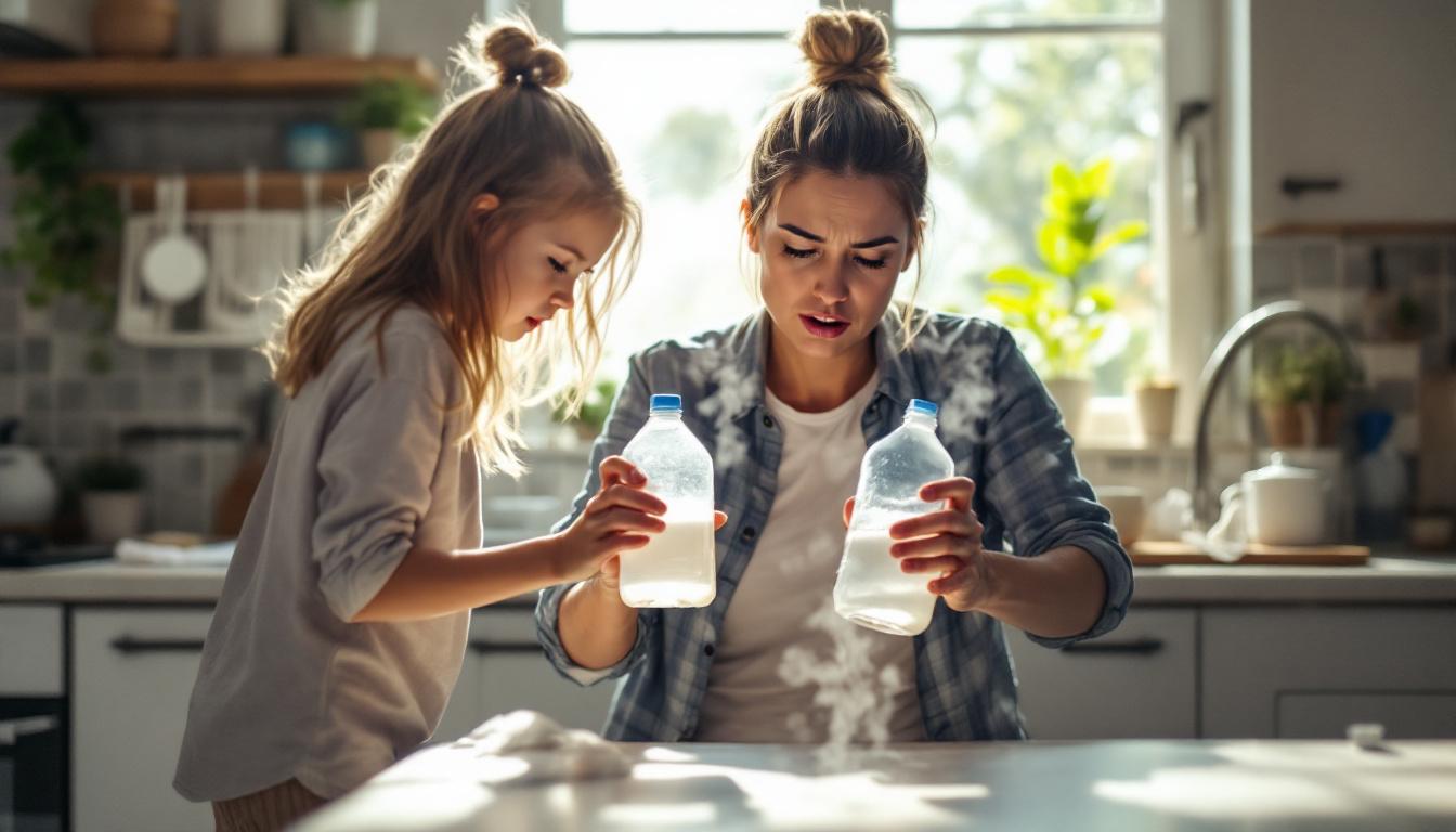 meng nooit bleekwater met azijn omdat deze onzichtbare chemische reactie gevaarlijke stoffen kan vrijmaken die je gezondheid ernstig kunnen schaden.